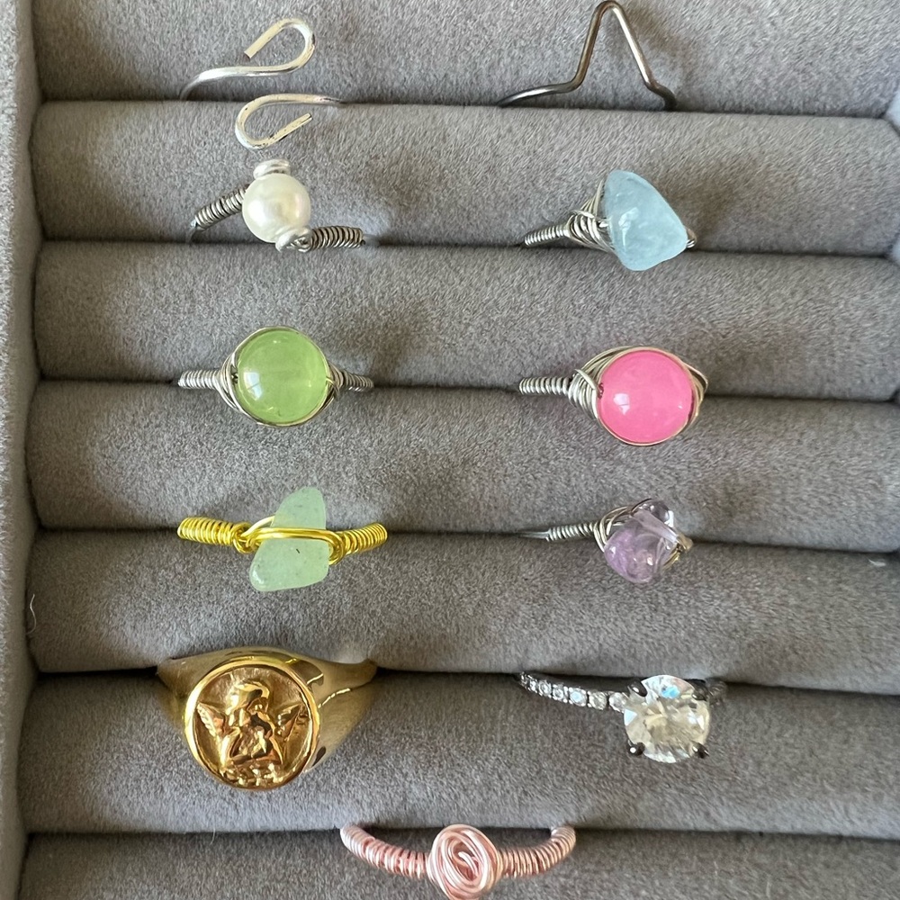 Elegant Multi-Color Wire Wrapped Rings Collection